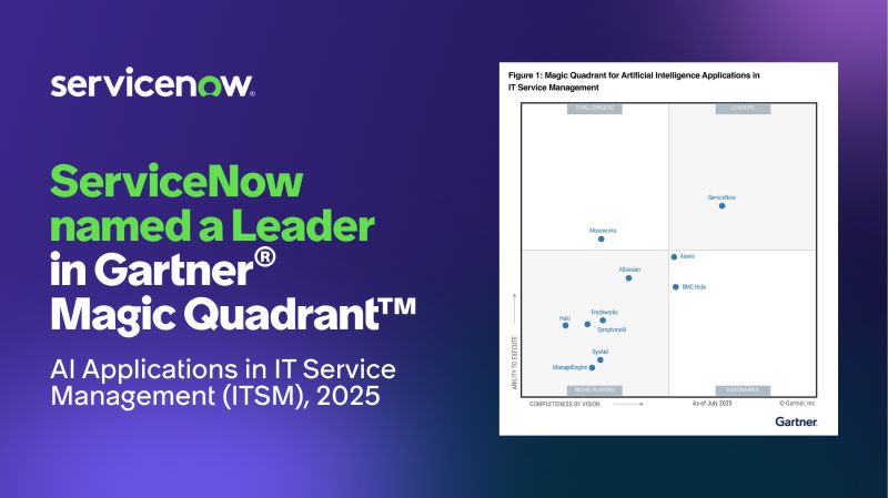 ServiceNow Leader in Gartner Magic Quadrant